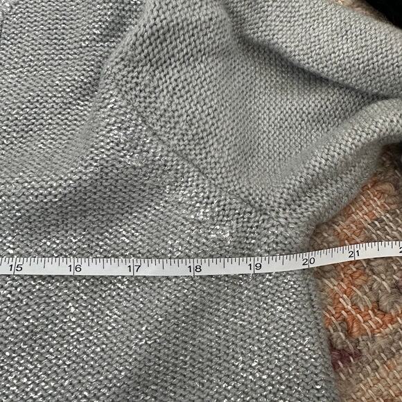 NWT Maison Jules Womens Silver Long-Sleeve Metallic-Flecked Sweater Size XL - Picture 9 of 11